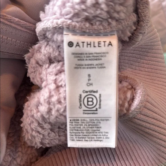 Athleta Cozy Rosey Lavender Sm zip Fleece Jacket and Quilted jogger Pants Set 8 - Picture 10 of 16
